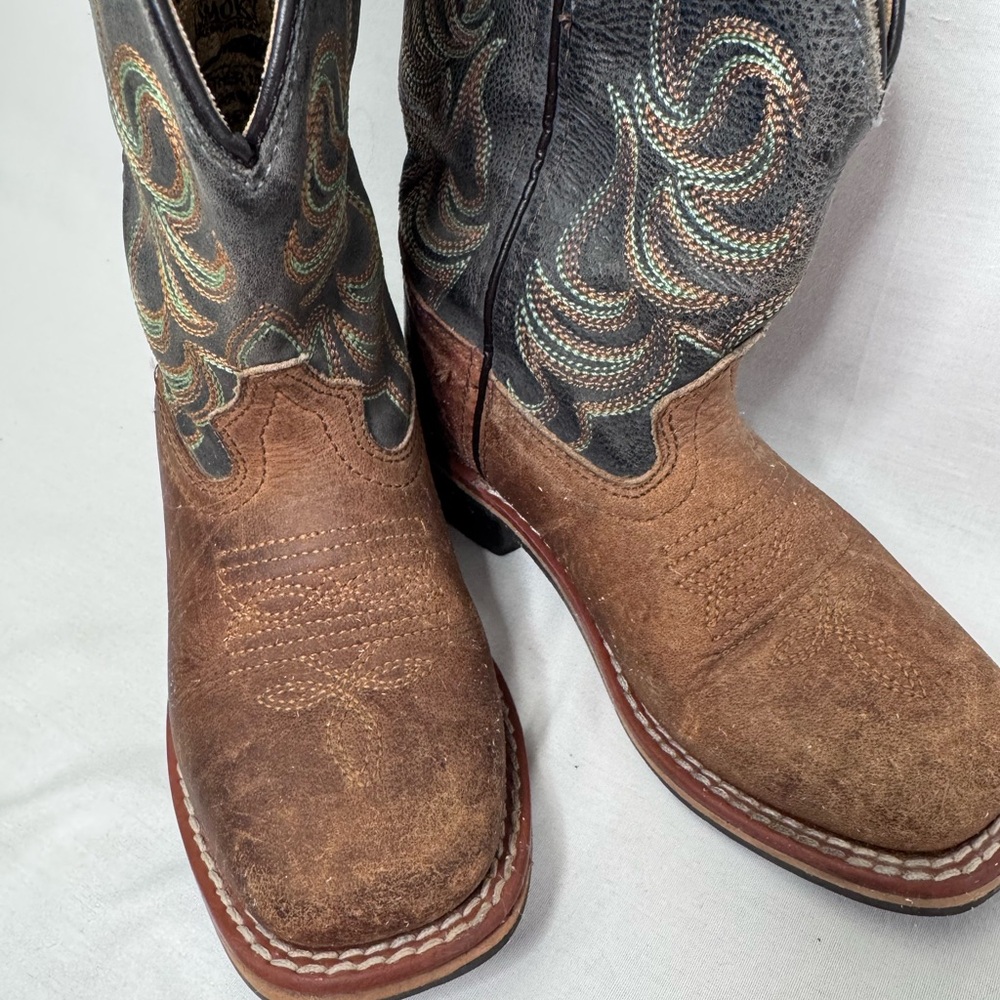 Kids Brown and Gray Western Boots